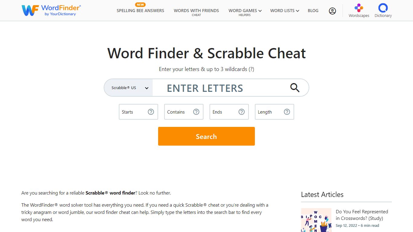 Scrabble Word Finder & Cheat Tool | WordFinder®
